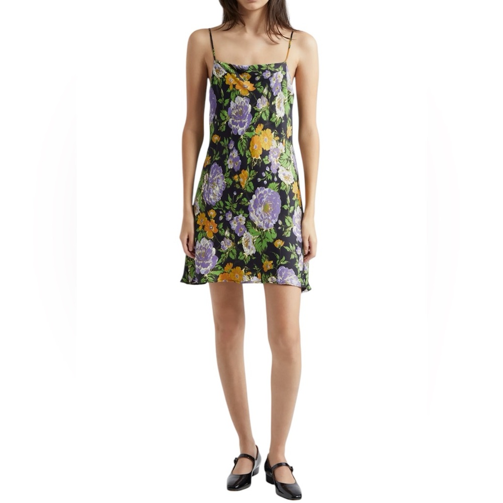 NWT Farm Rio Capri Floral Mini black green orange vacation resort wear Size M
